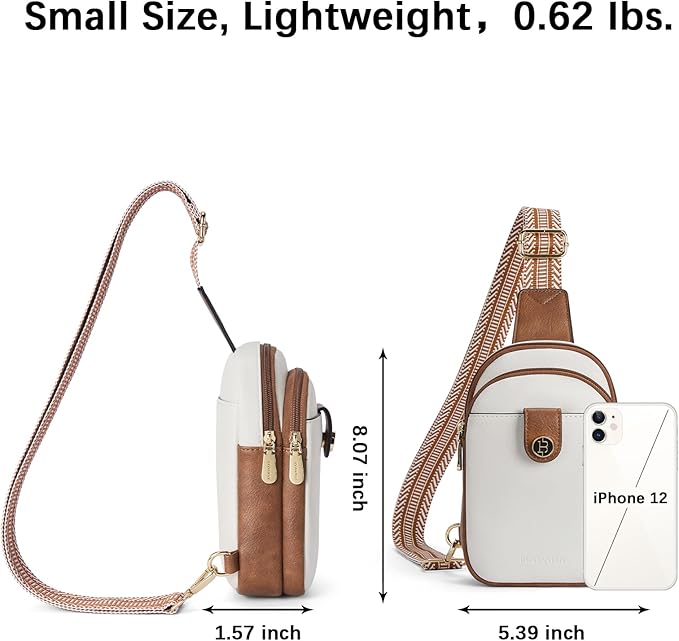 BOSTANTEN Sling Bag Crossbody Bags for Women Trendy Crossbody Purse Leather Chest Bag