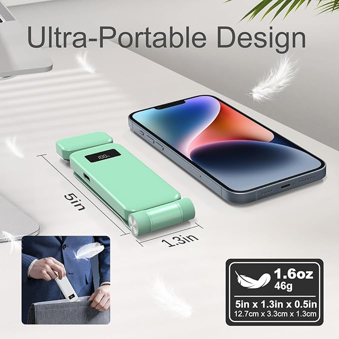 KTEBO Rechargeable Book Light with Clip & Battery Indicator, 9 Luminescence Modes, USB-C Portable 1.6 oz Ultralight Lamp for Night Reading in Bed, Readers - Green