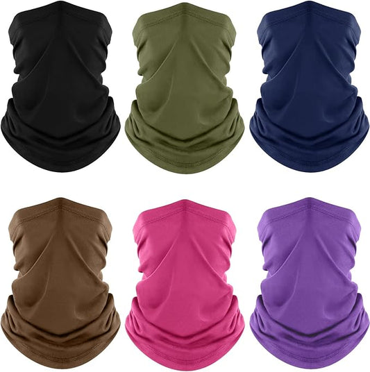 Fuinloth Neck Gaiter, 6 Pack Cooling UV Protection Bandana Face Mask Gator Scarf for Men Women