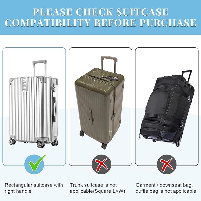 Yotako Clear PVC Suitcase Cover Protectors 32 Inch Luggage Cover for Wheeled Suitcase (32'') Gift