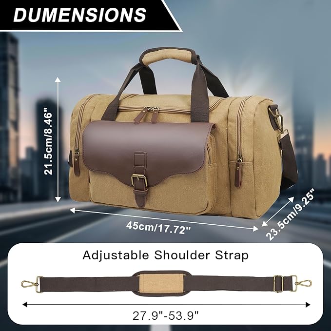 22L Lightweight Travel Duffle Bag - Approved Under Seat Carry-On, Multi-Pocket Weekender Gym Bag with Adjustable Straps, Unisex Overnight Bag for Men & Women