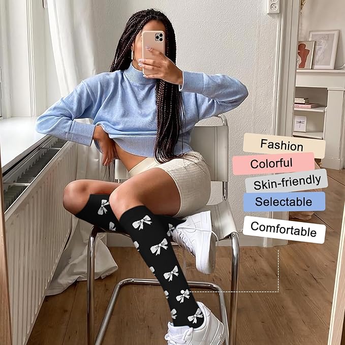 4 Pairs Compression Socks for Women Circulation-Best Support for Nurses,Running,Athletic,Travel