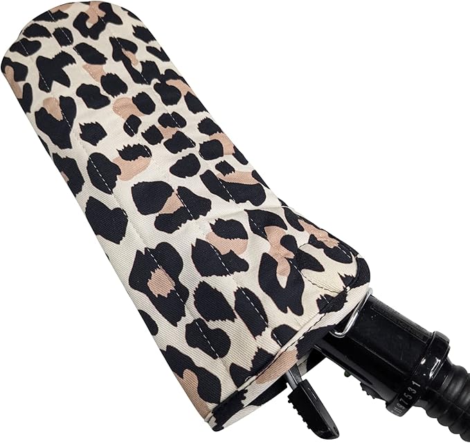 Case/Cover [Heat Resistant] for Curling Irons, Flat Irons or Straighteners, and Styling Irons, Silicone Coated Lining and Quilted Cotton Pouch for Travel, Gym, or Home [Cheetah]