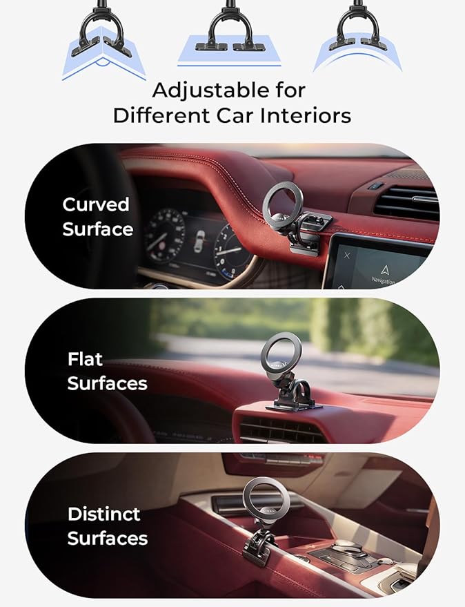 LISEN for MagSafe Car Mount,Car Accessories for Women Men [2025 Ultra] Magnetic Phone Holder for Car 360 Dashboard Vent Phone Mount for Car Organization iPhone 16 15 14 13 12 Pro Plus Mini, Black