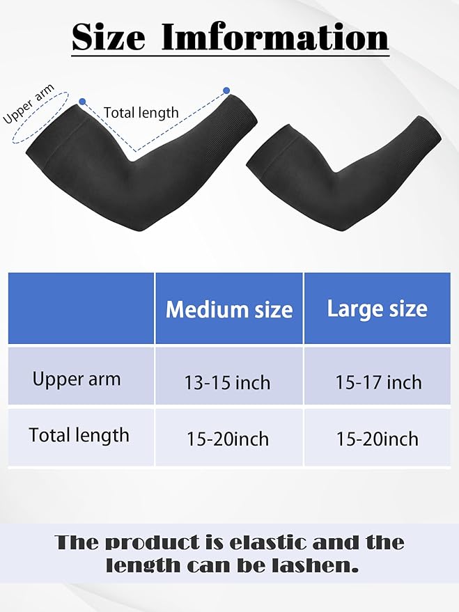 Boao 10 Pairs UV Arm Sleeve for Men Women Cooling Tattoo Cover up Compression Sun Protection Sleeves for Outdoor Activities