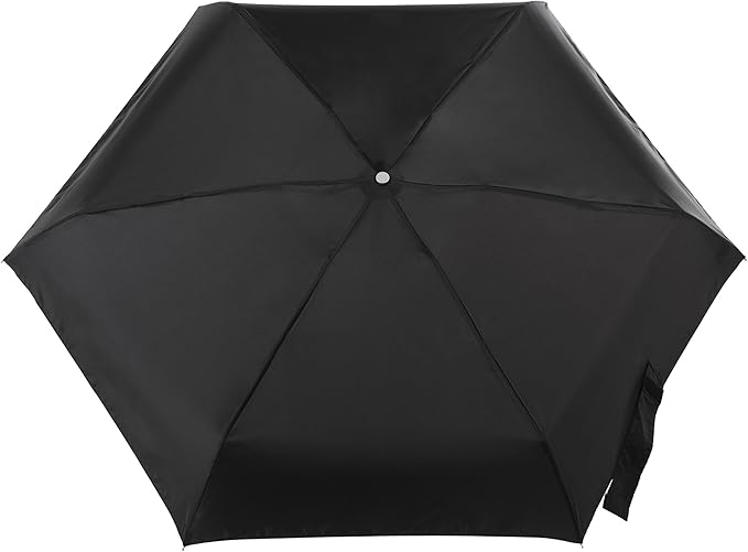 totes Compact Water-Resistant Travel Foldable Umbrella, One Size, Black