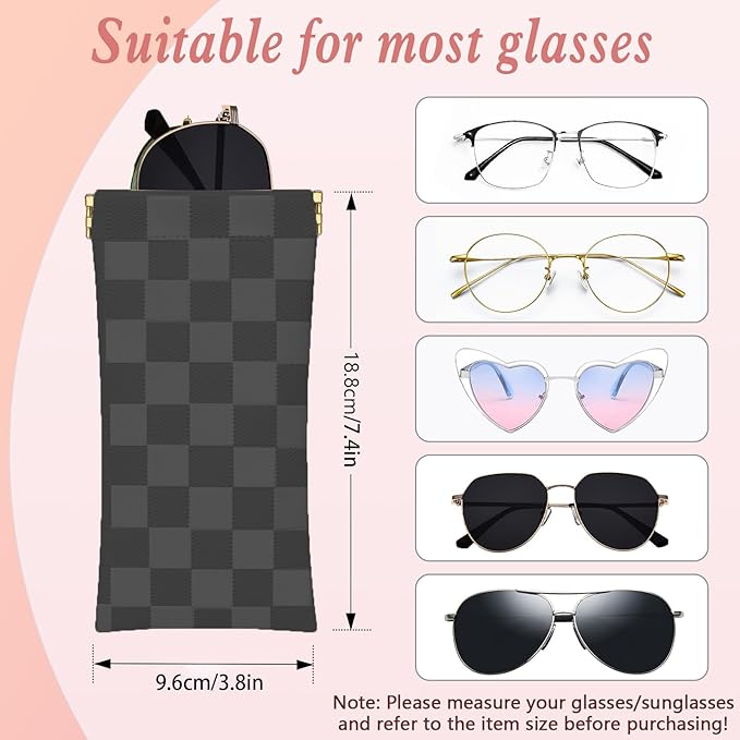 eyeglasses bag Soft Glasses bag, Portable Squeeze Top Sunglasses Case Travel for Women Girls