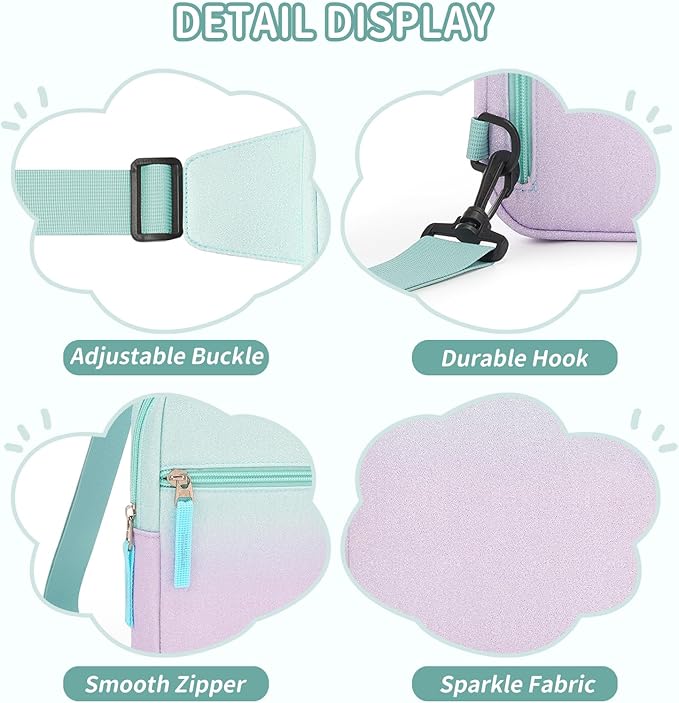 Birthday Gifts for 8 9 10 11 12 Year Old Teens Girls Kids, Fanny Pack Crossbody Bag Sling Belt Bags Purse, Dorm Travel Essentials for Girls Fashion, Preppy Tween Teen Girl Gift Trendy Stuff