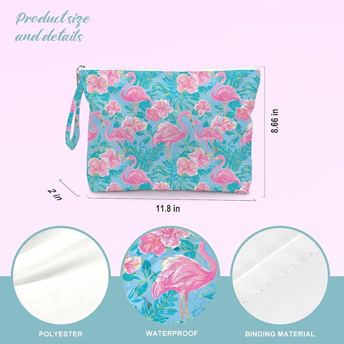 BELLOWDEER Beach Bags for Women, Wet Bag Cosmetic Bag for Beach Toiletries, Summer Travel Essentials, Gifts for Women