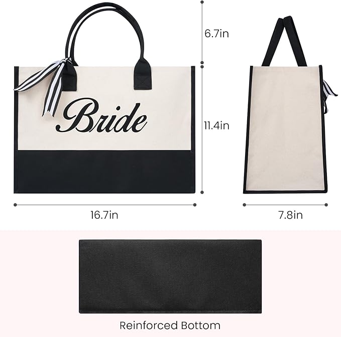 BAGAIL Initial Tote Bag, Personalized Birthday Gifts for Women, Teacher, Friends, Mom, Wedding, Monogrammed Beach Bag