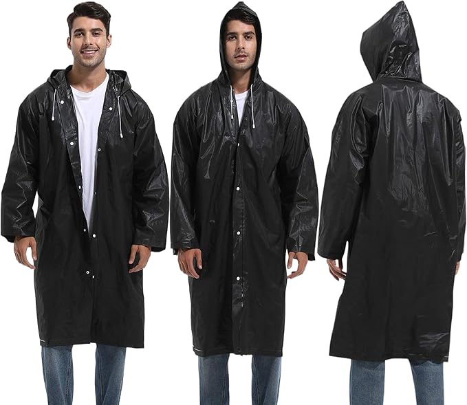 2PCS Rain Ponchos for Adults Reusable Rain Coats for Adults Rain Jackets Raincoats for Men Women