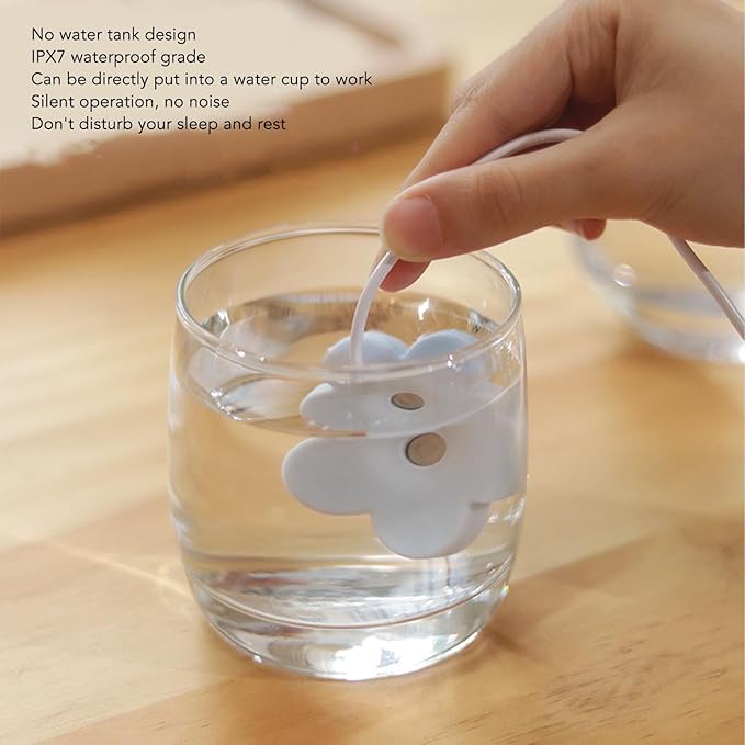 USB Small Flower Humidifier, Creative Cute Simple Mini Humidifier Portable Air humidifier for Home Bedroom Office Desk