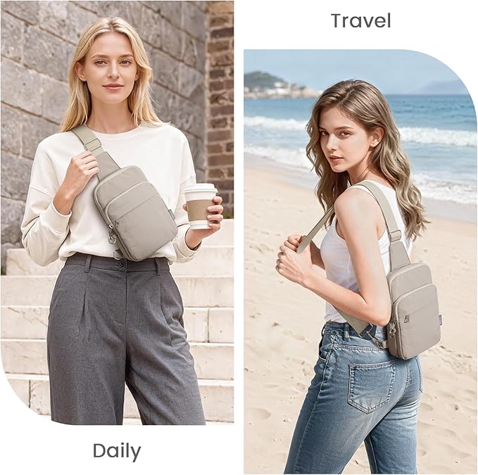G4Free Small Sling Bag for Women, Anti Theft RFID Blocking Mini Crossbody Purse for Travel, Khaki