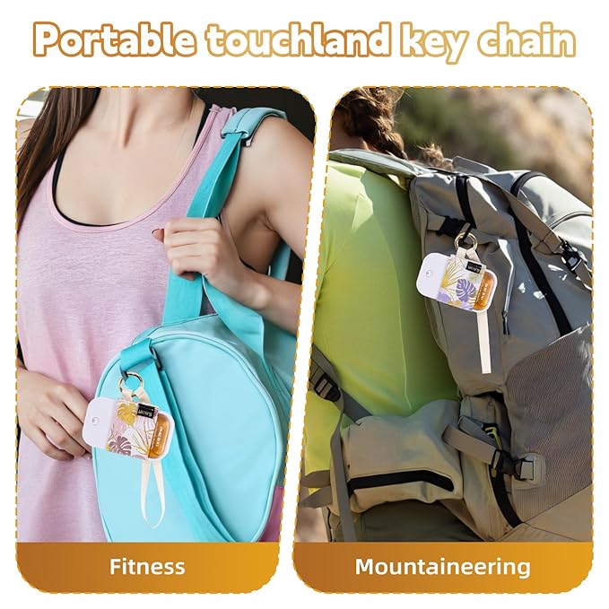 Likesing Hand Sanitizer Spray Sleeve Compatible with T0uch-land, 3 Elastic Travel Hand Sanitizer Holder with Keychain and Wrist Strap for Travel Hand San1tizer for Glow Mist and Power Mist(Leaf)