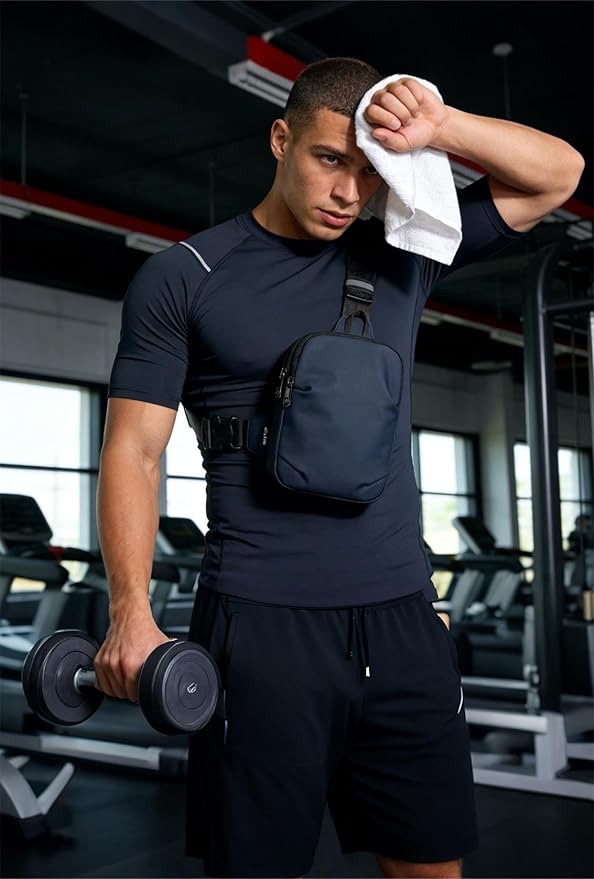 MAXTOP Small Sling Bag for Men Women Crossbody Chest Bags Water Resistant Fanny Pack Purse for Travel Sports Running Work