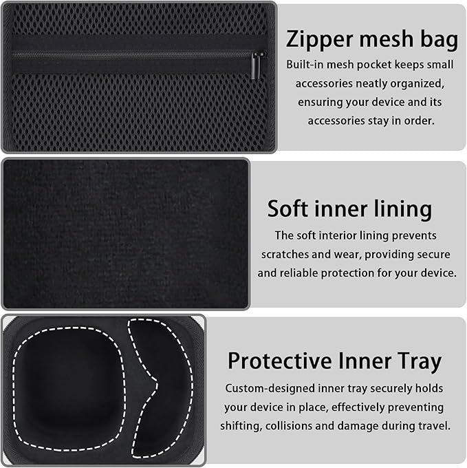 Hard Carrying Case for Walker's Razor Slim/Howard Leight Honeywell Impact Sport/Prohear 016 066 Earmuffs, Shockproof EVA Protective Storage Travel Case with Mesh Pocket, Portable Organizer
