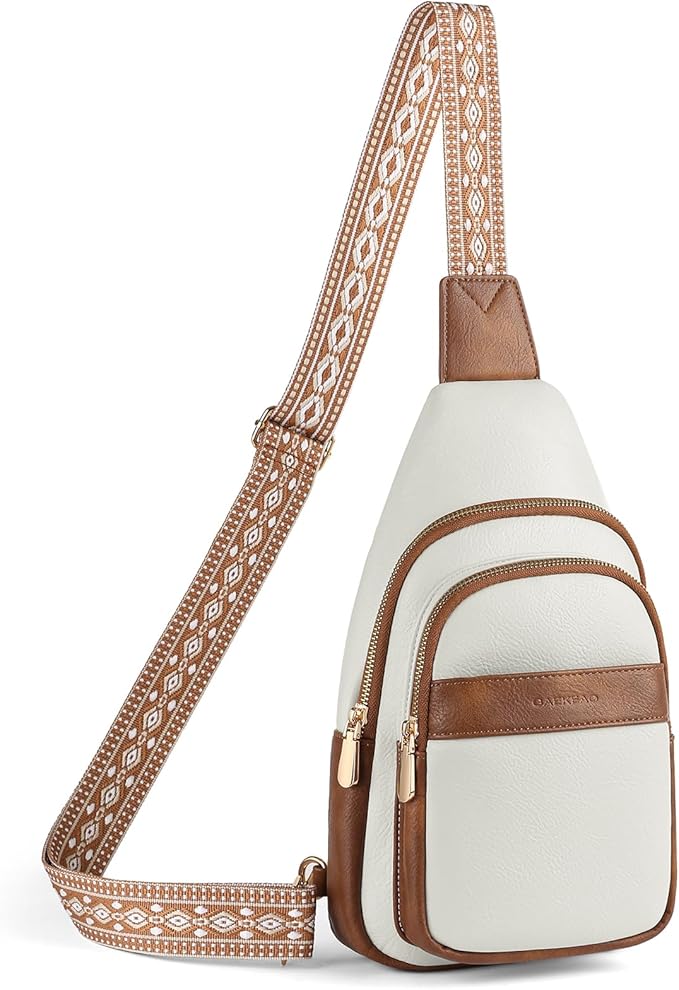 GAEKEAO Sling Bag Crossbody Bags for Women Travel Fanny Packs Trendy Cross Body Purses Vegan Leather Chest Bag