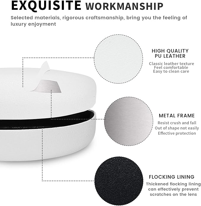 molshine Hard Shell Sunglasses Case,Classic Large Glasses Case for Sunglass,Eyeglasses with Cleaning Cloth,Pouch