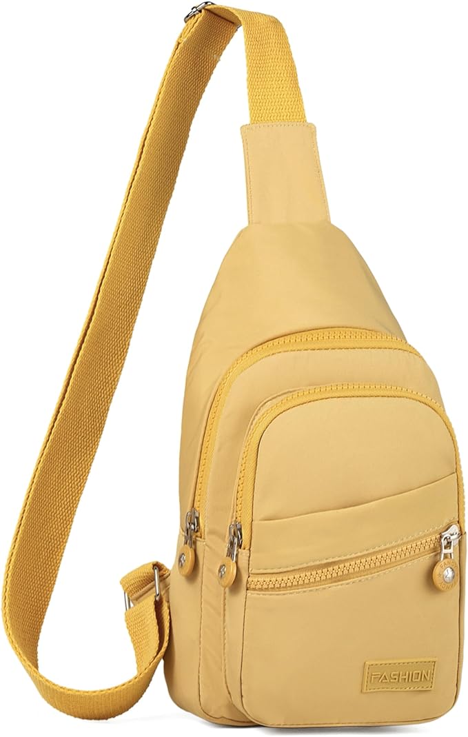 Banelu Small Sling Backpack Crossbody Bags for Women Men, Small Sling Bag Cross Body Bag Fanny Packs Crossbody Purses - Gold