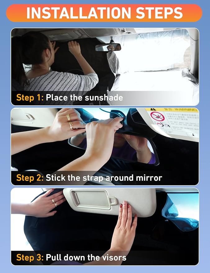 EcoNour Windshield Sunshade Compatible for Nissan Sentra 2013-2017 2018 2019, Sun Visor for Front Windshield & Window Sun Shade Cover, UV Heat Blocker & Protector, Car Accessories