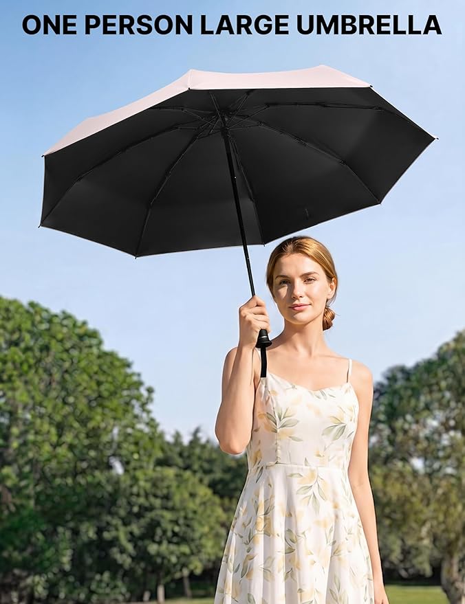 G4Free 46 Inch Mini Lightweight Travel Umbrella, Portable Super Slim Pocket Umbrella, Extendable Built-in Handle, UPF 50+ UV Protection, Compact size for Backpack & Purse