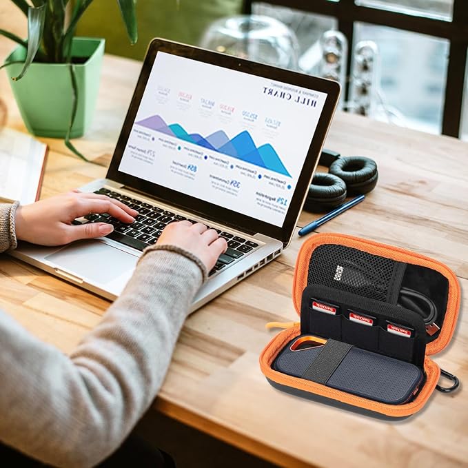 Hard Case for SanDisk Extreme Pro/SanDisk Extreme Portable External SSD 2TB 1TB 500GB 128GB, Memory Card SD SDXC SDHC Card Holder Organizer, External Hard Drive Case Protective Cover Storage Bag
