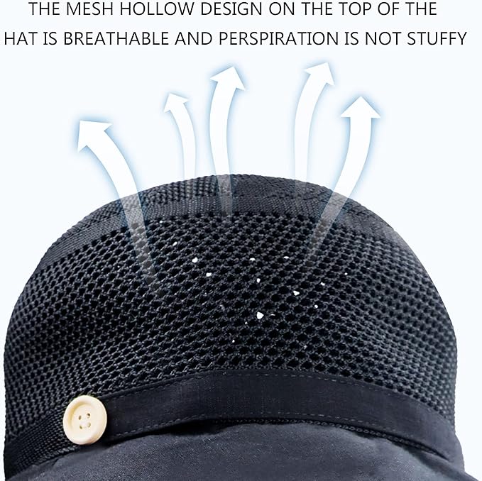 Summer Mesh Sun Hats for Women UV Protection Wide Brim Packable Beach Bucket Hat
