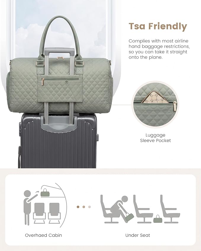 LOVEVOOK Travel Duffle Bag, Weekender Bag for Women with Toiletry Bag, Carry on Overnight Bag with Shoe Compartment, Gym Duffel Bag with Wet Pocket, Mommy Hospital Bags for Labor and Delivery
