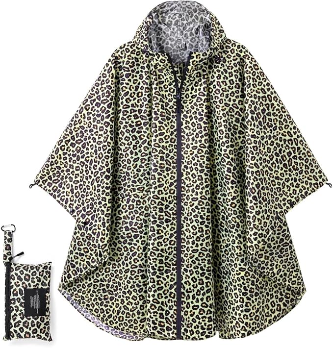Fashion Hooded Rain Poncho Waterproof Raincoat Jacket with pocket for Women/Men/Adult