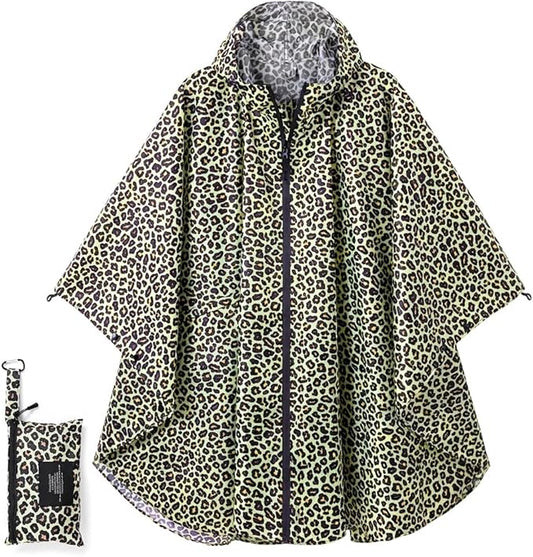 Fashion Hooded Rain Poncho Waterproof Raincoat Jacket with pocket for Women/Men/Adult