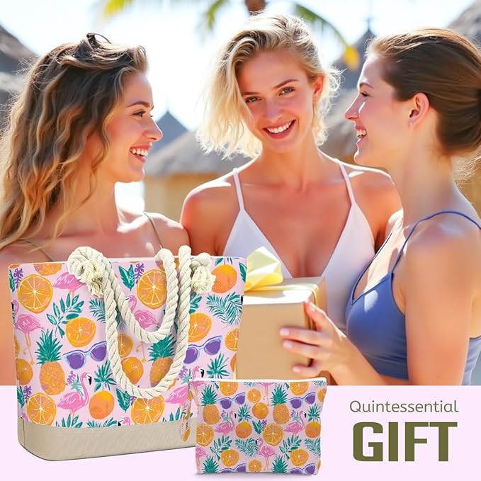 BELLOWDEER Beach Bags for Women, Wet Bag Cosmetic Bag for Beach Toiletries, Summer Travel Essentials, Gifts for Women