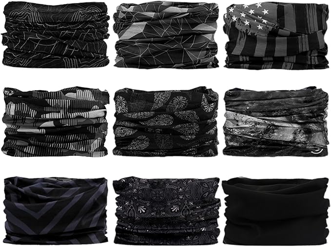 Neck Gaiter for Men Women Headwear Bandana Head Wrap Face Scarf Mask Cover Warmer Balaclava-Seamless & Versatile