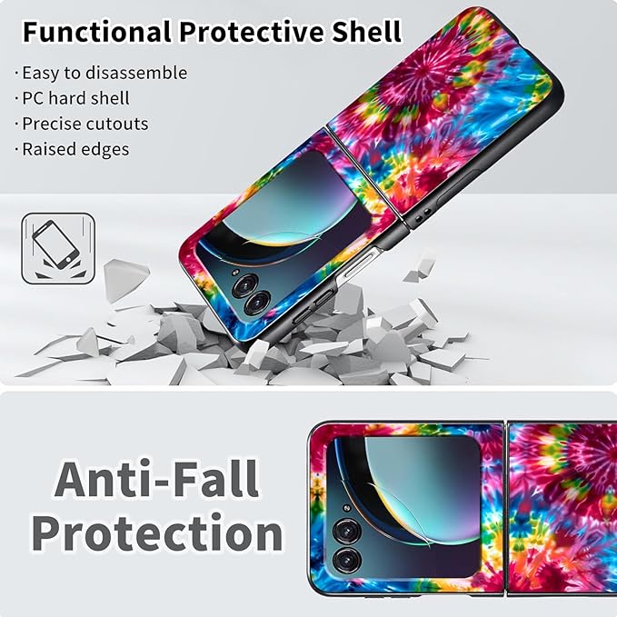 for Motorola Razr 2025 Case,for Moto Razr 60 Phone Case Cute Slim Hard PC Ultra-Thin Anti-Scratches Shockproof Protective Phone Cover,Colorful