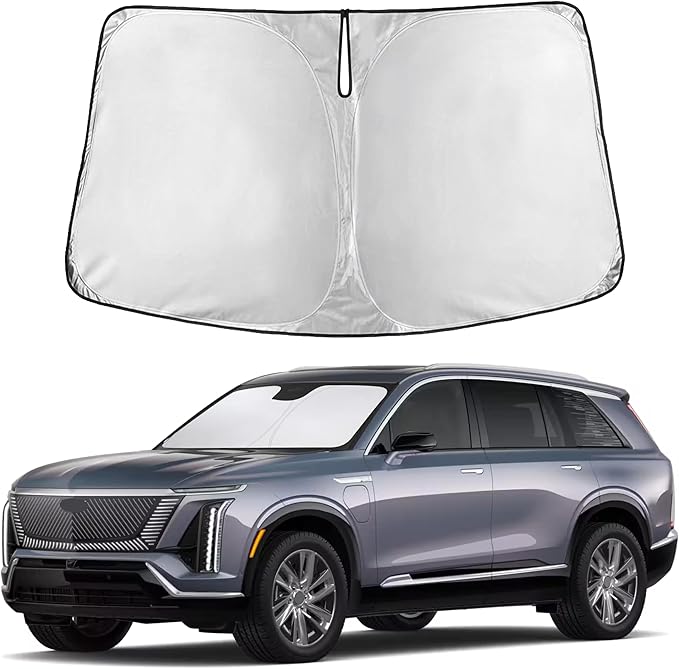 Autovir Windshield Sun Shade Fit for 2026 Cadillac Vistiq Sunshade, Front Car Window Shades Sun Visor, Blocks UV Rays & Heat, Car Accessories