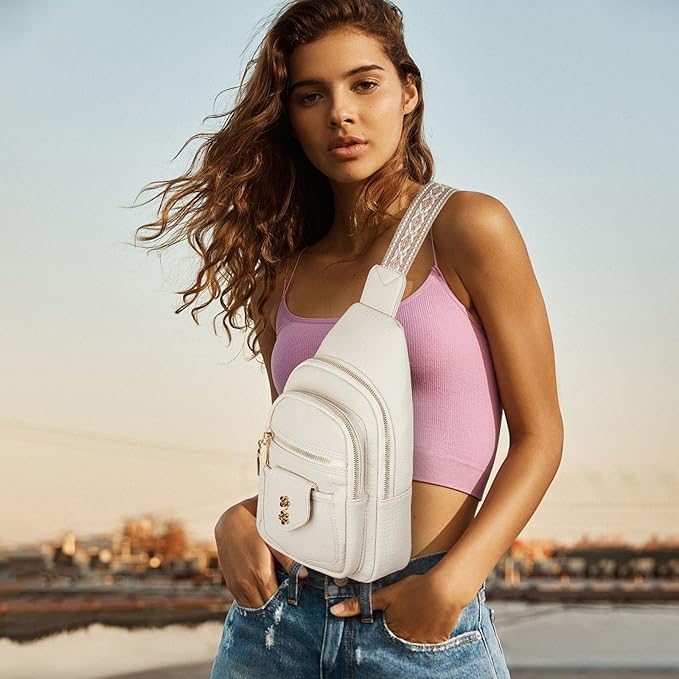 GAEKEAO Sling Bag Crossbody Bags for Women Vegan Leather Fanny Pack Chest Travel Anti Theft Purse Shoulder Bag handbags Gifts