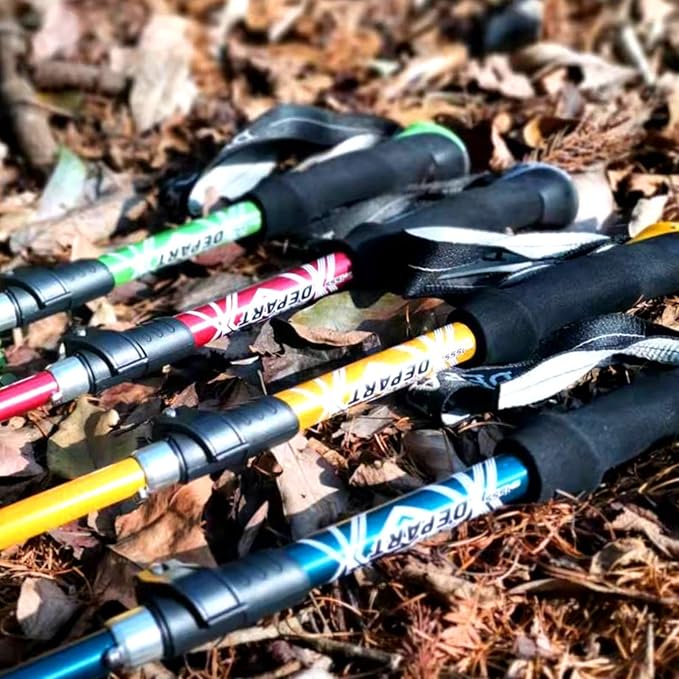 Collapsible Trekking Pole, 33-inch, Adjustable Hiking Staff with Ergonomic Handle