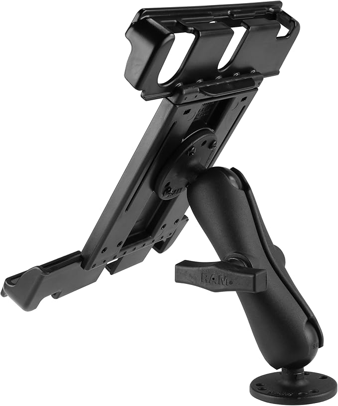 RAM MOUNTS Tab-Tite Tablet Mount for 9"-10.5" Tablets with Drill-Down Base, C Size 1.5" Ball, AMPS Plate Dash & Flat Surface Mount RAM-138-TAB20U