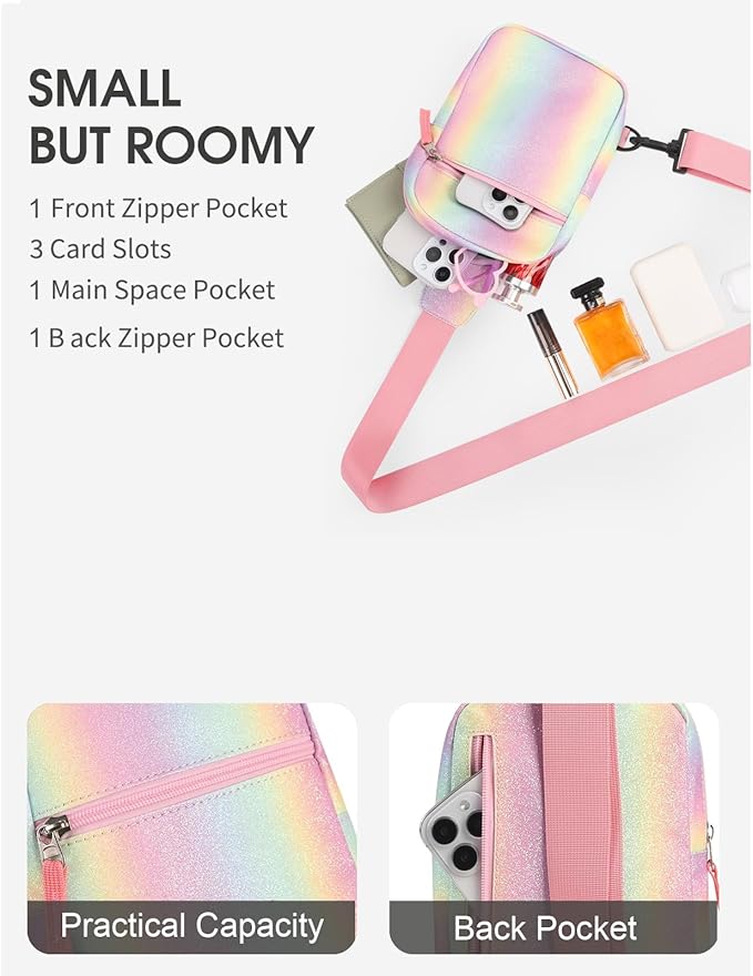 Birthday Gifts for 8 9 10 11 12 Year Old Teens Girls Kids, Fanny Pack Crossbody Bag Sling Belt Bags Purse, Dorm Travel Essentials for Girls Fashion, Preppy Tween Teen Girl Gift Trendy Stuff