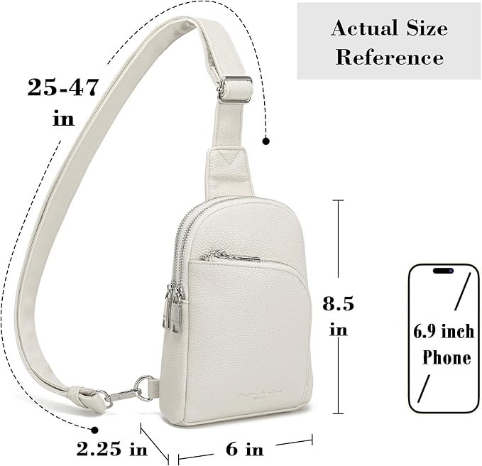 INICAT RFID Blocking Sling Bag, Anti Theft Crossbody Bag for Women Compact Travel Purses Leather