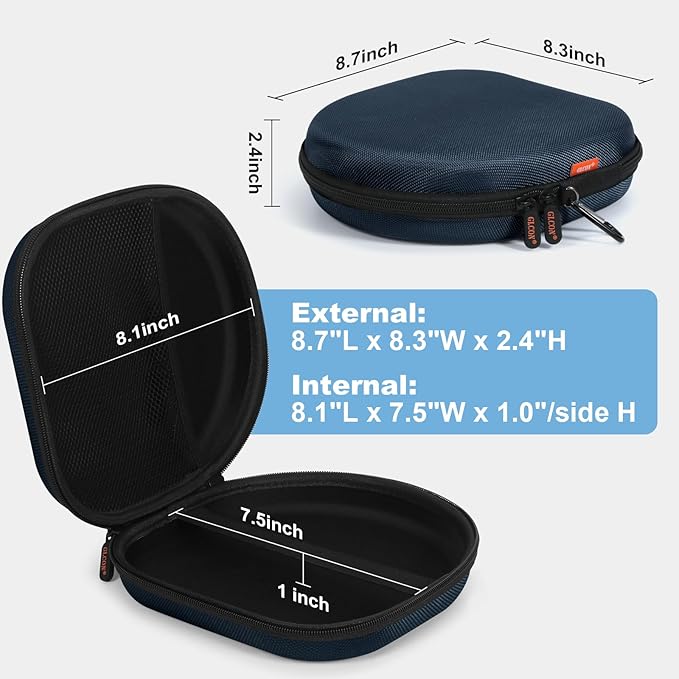 Hard Shell Headphone Case - Durable Zipper Travel Case Portable Carrying Pouch Bag Compatible with Sony WH-CH520/WH-CH720N, JBL Tune 510BT/720BT/520BT/770NC, Soundcore Q20 Q20i Q30, Jlab Headphones