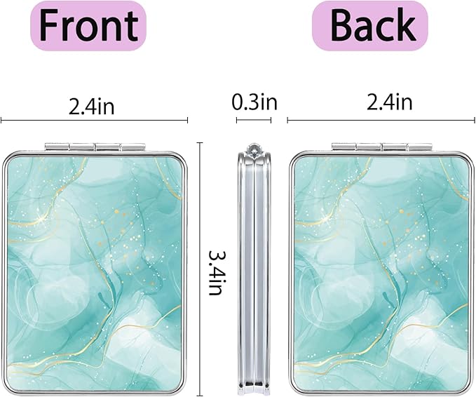 Pocket Mirror, Small Travel Mirror with Magnification, Portable Double-Sided Magnifying Cosmetic Mirror for Daily (Starry Sky Series)