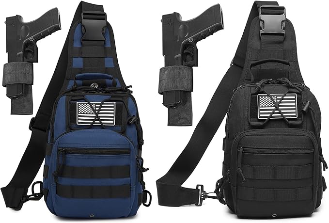 Small Tactical Sling Bag for Men with Holster Military EDC Shoulder Bag CCW Crossbody Bag 7 Liters