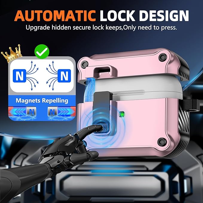 Pohgelan Compatible with AirPods Pro 3 Case,Magnetic Automatic Lock with Cleaning Kit,Compatible with Magsafe Cover-Pink