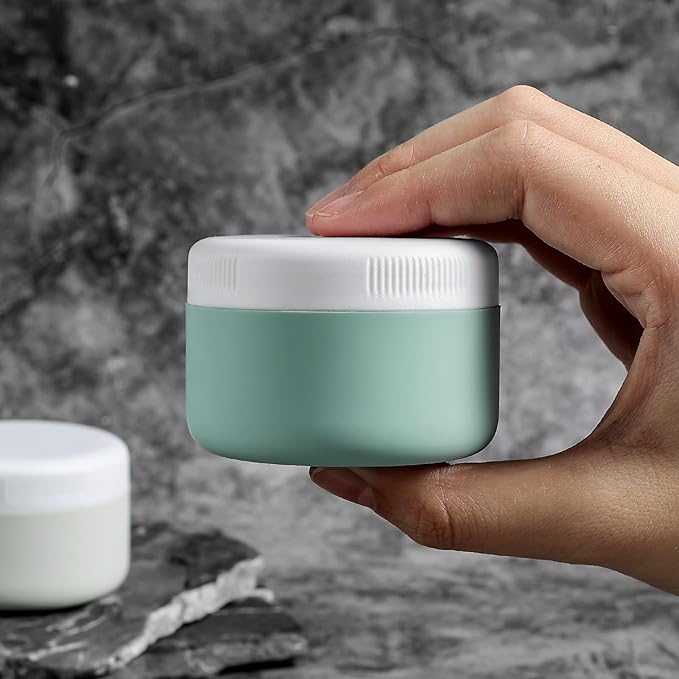 Kuangre Travel Containers for Toiletries, Silicone Cream Jars BPA-Free, Leak-proof 2oz Travel Size Containers, Portable Size Silicone Jars with Lid for Cosmetic Face Hand Body Cream (4 Pack)