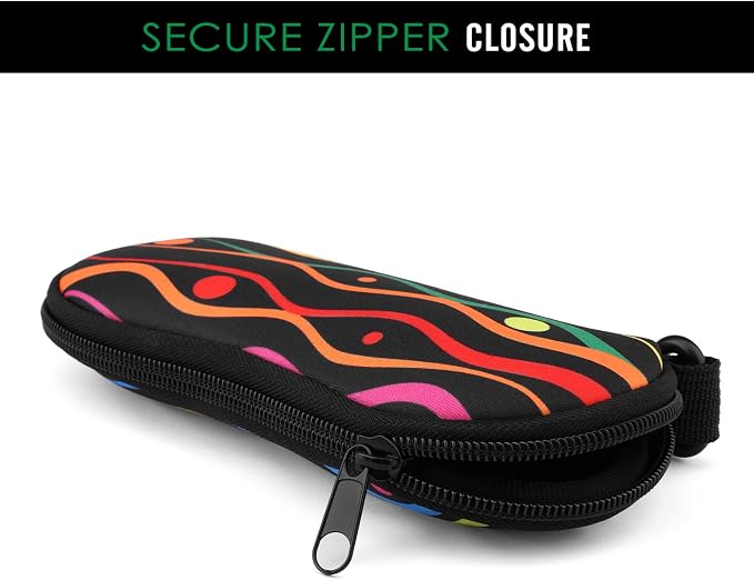 MoKo Sunglasses Soft Case Ultra Light Neoprene Zipper Eyeglass Case for Men Women