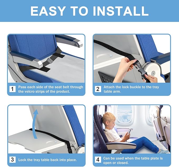 WFIST Airplane Seat Extender for Kids - Toddler Travel Bed with Mesh Pocket - Comfortable Footrest Hammock for Air Travel