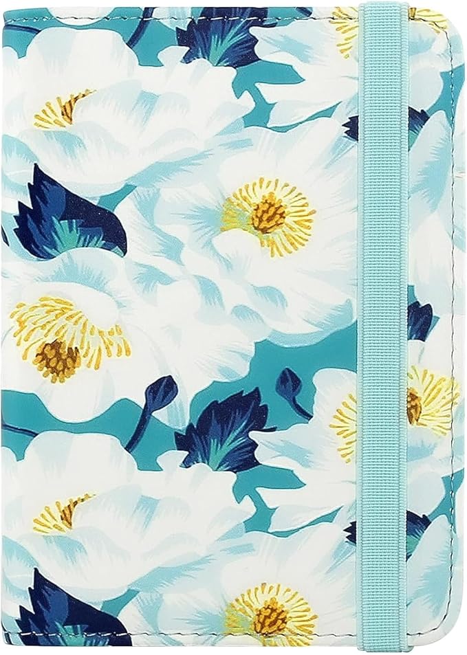 ZOPPEN RFID Blocking Passport Holder for Travel – PU Leather Waterproof Lightweight Passport Cover Wallet for Women Men, Travel Organizer with Card Slots for Airline Tickets & Passport Book, Flower A