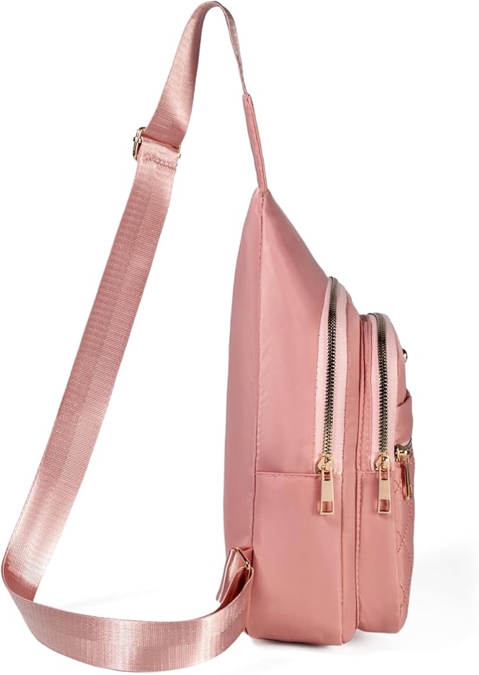 Banelu Small Sling Bag Crossbody Sling Backpack for Women, Small Crossbody Purses Cross Body Bag - Pink