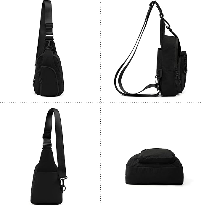 ODODOS Sling Bag with Adjustable Straps Crossbody Chest Bag Lightweight Backpack for Casual Traveling Hiking