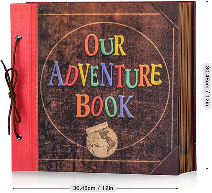 12 x 12 Inch Our Adventure Book, 60 Pages Handmade DIY Scrapbook Album, Travel Wedding Anniversary Photo Album, Gift for Family Couple Baby